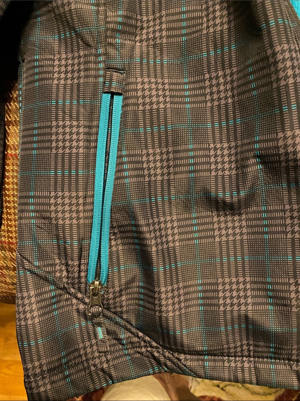 Free Country Navy Plaid Jacket with Teal Accents - Picture 6 of 7